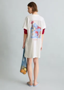 Crayfish Capsule Jersey Dress, Backprint, Turn-Up Sleeves aus Organic Cotton