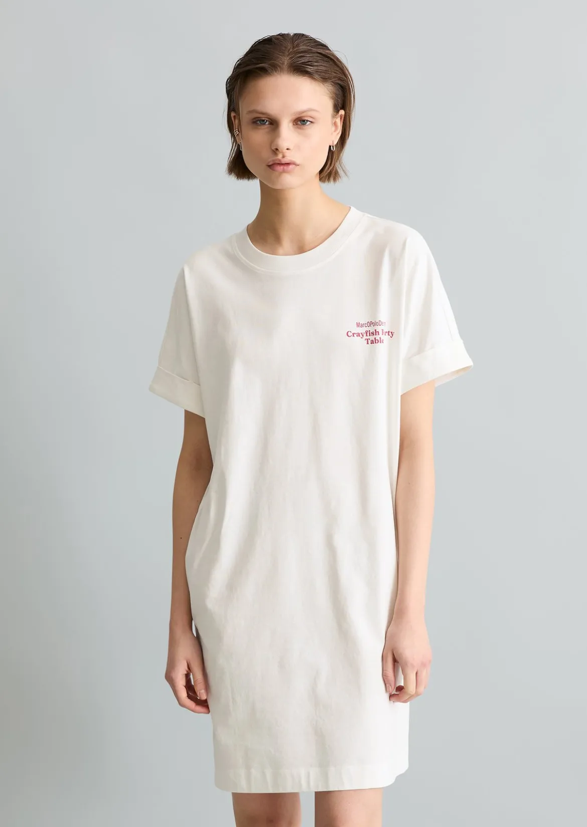 Crayfish Capsule Jersey Dress, Backprint, Turn-Up Sleeves aus Organic Cotton