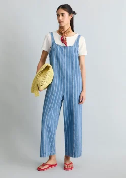 Crayfish Capsule Striped Denim Overall aus reiner Bio-Baumwolle