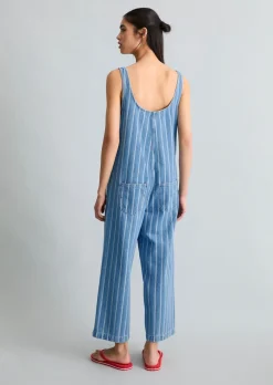 Crayfish Capsule Striped Denim Overall aus reiner Bio-Baumwolle
