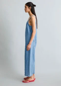 Crayfish Capsule Striped Denim Overall aus reiner Bio-Baumwolle
