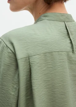 Crinkle-Bluse regular aus Viskose-Mix