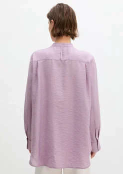 Crinkle-Bluse regular aus Viskose-Mix