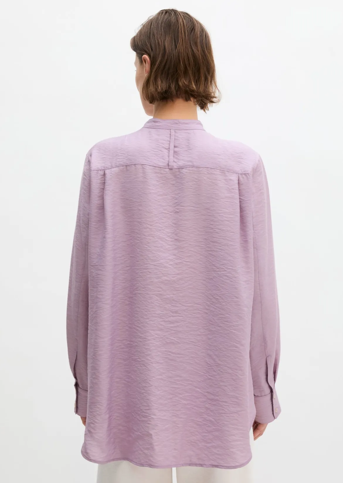 Crinkle-Bluse regular aus Viskose-Mix