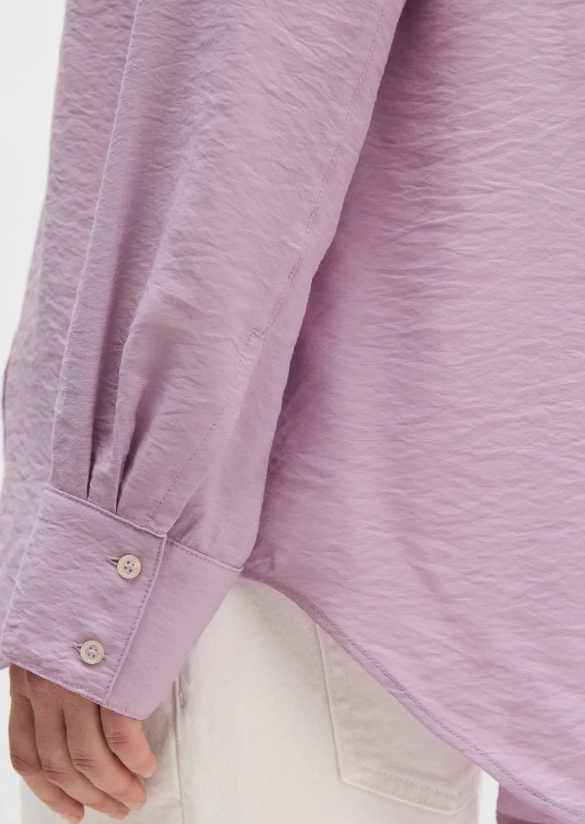 Crinkle-Bluse regular aus Viskose-Mix