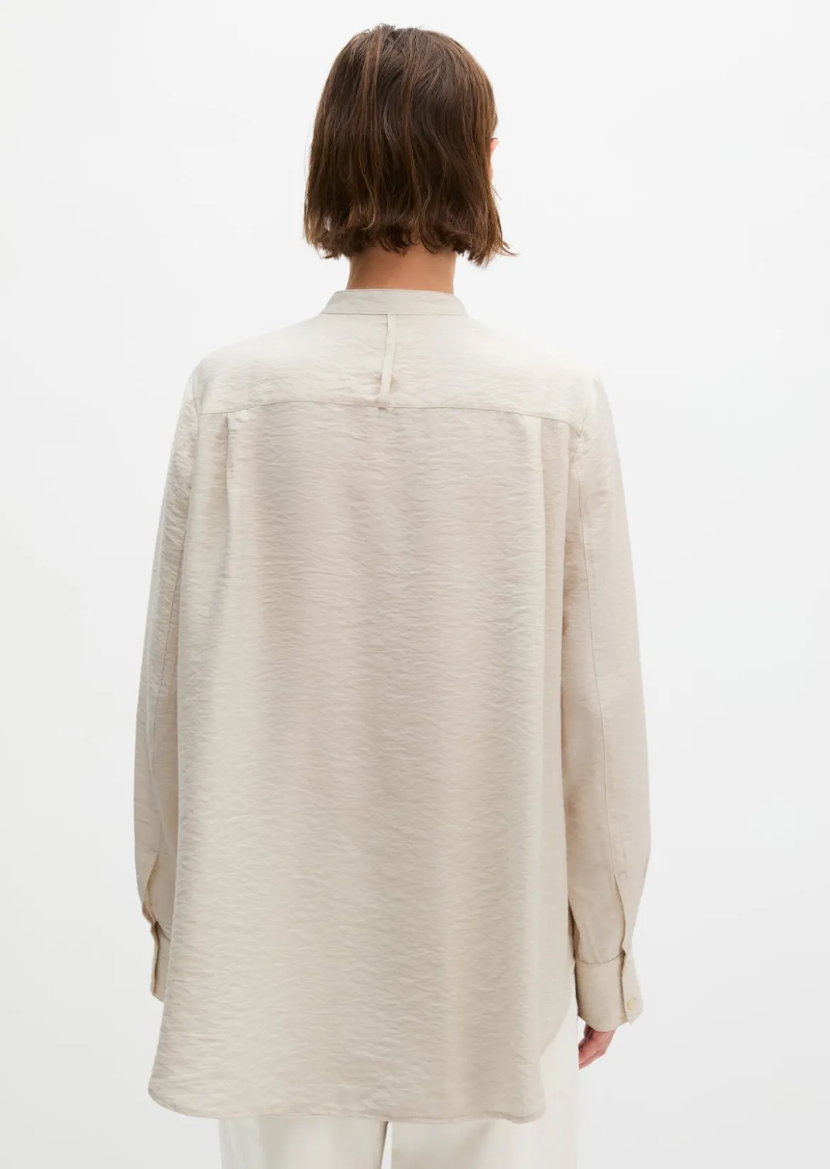 Crinkle-Bluse regular aus Viskose-Mix