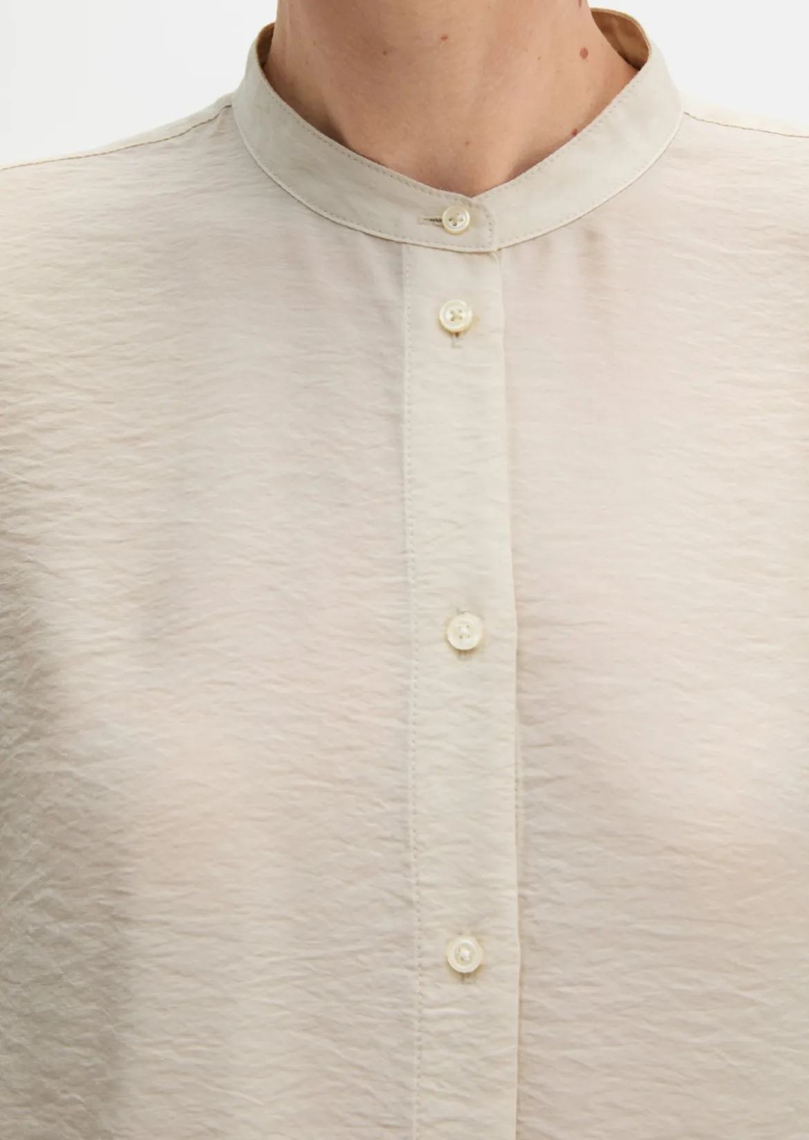 Crinkle-Bluse regular aus Viskose-Mix