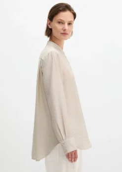 Crinkle-Bluse regular aus Viskose-Mix