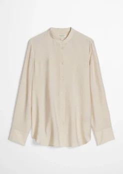 Crinkle-Bluse regular aus Viskose-Mix