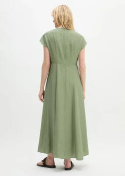 Crinkle-Kleid regular aus Viskose-Mix