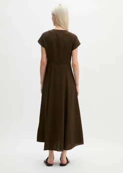 Crinkle-Kleid regular aus Viskose-Mix