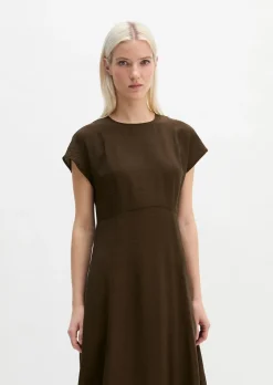 Crinkle-Kleid regular aus Viskose-Mix
