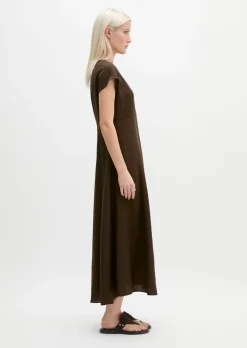 Crinkle-Kleid regular aus Viskose-Mix