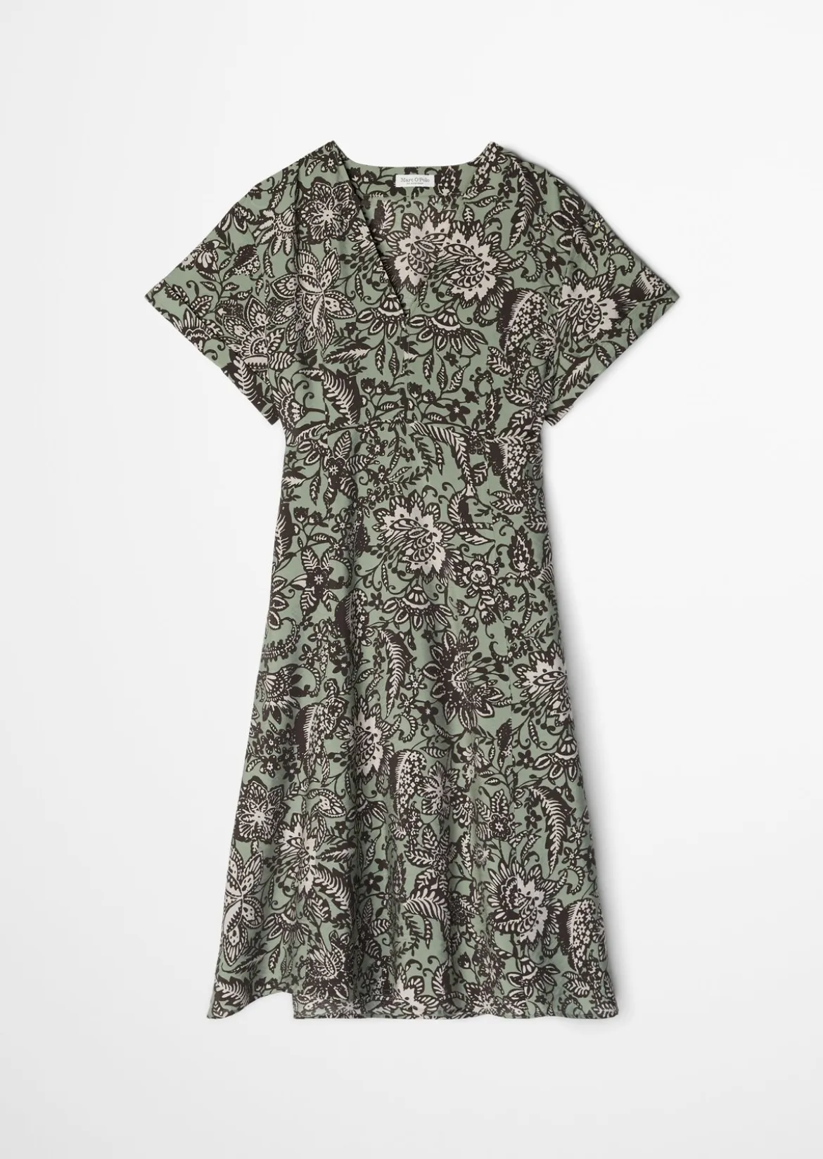 Crinkle-Kleid shaped aus bedrucktem Viskose-Mix