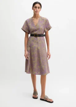 Crinkle-Kleid shaped aus bedrucktem Viskose-Mix