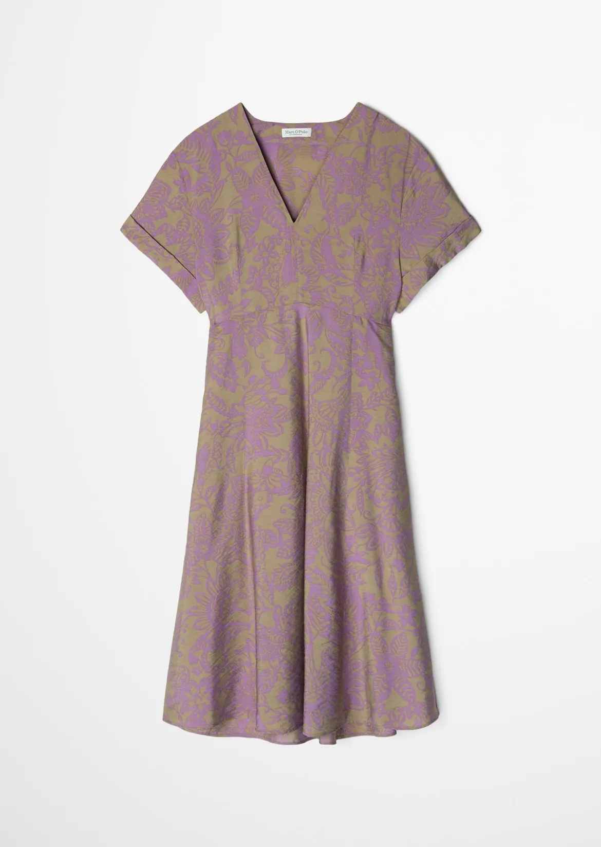 Crinkle-Kleid shaped aus bedrucktem Viskose-Mix