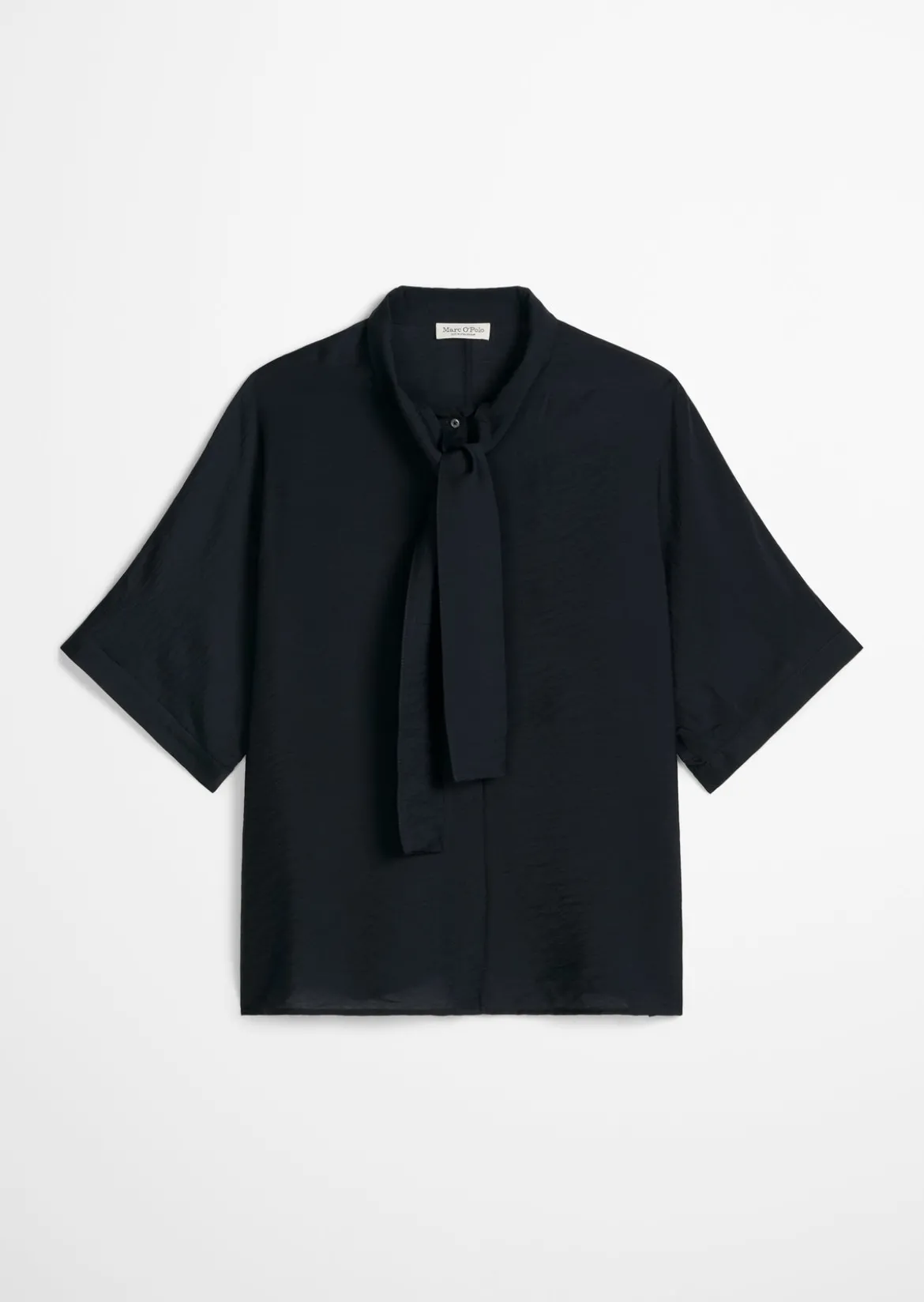 Crinkle-Schluppenbluse regular aus Viskose-Mix