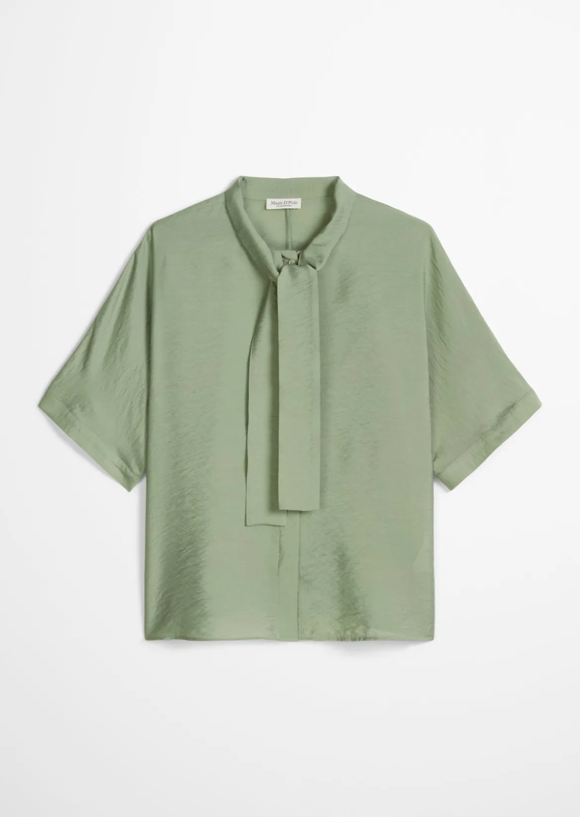 Crinkle-Schluppenbluse regular aus Viskose-Mix