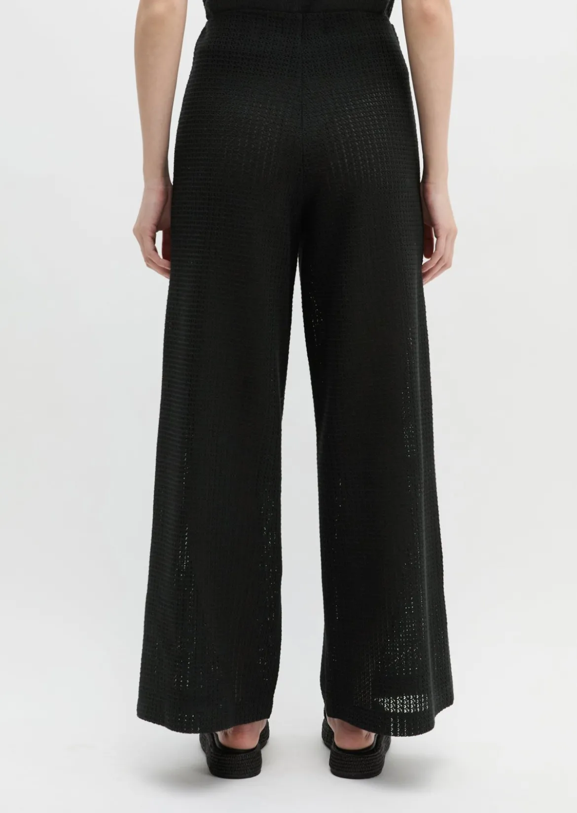 Crochet-Pull-On-Pants slim aus Baumwoll-Mix-Jersey
