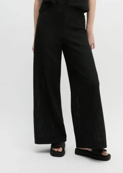 Crochet-Pull-On-Pants slim aus Baumwoll-Mix-Jersey