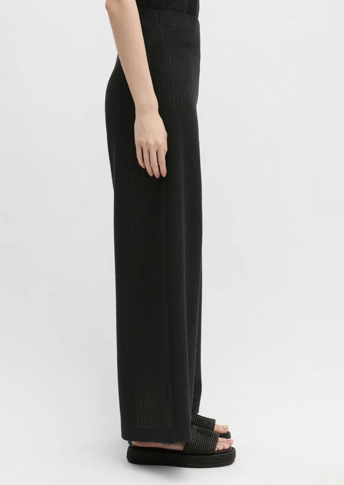 Crochet-Pull-On-Pants slim aus Baumwoll-Mix-Jersey