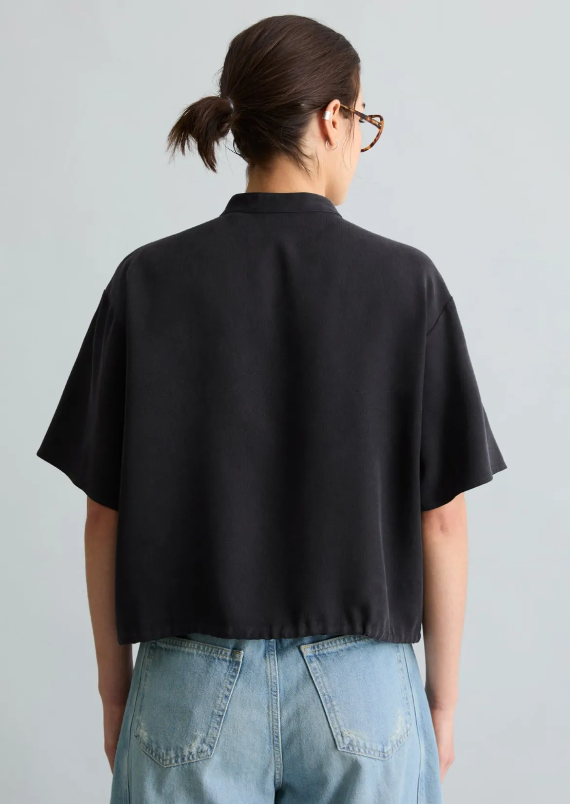 Crop-Blusenshirt relaxed aus TENCEL™ Lyocell