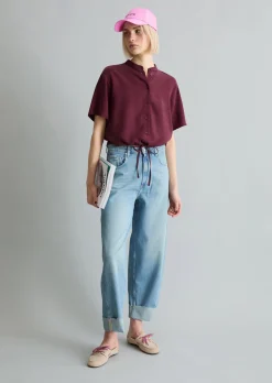 Crop-Blusenshirt relaxed aus TENCEL™ Lyocell