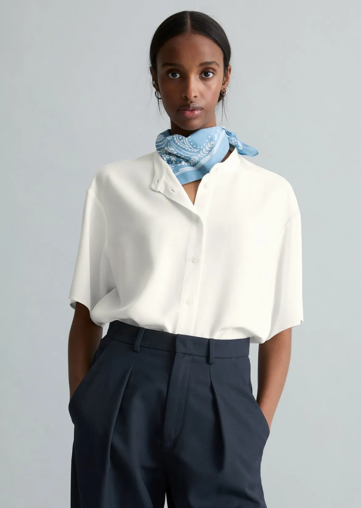 Crop-Blusenshirt relaxed aus TENCEL™ Lyocell
