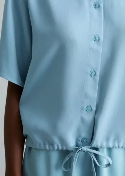 Crop-Blusenshirt relaxed aus TENCEL™ Lyocell