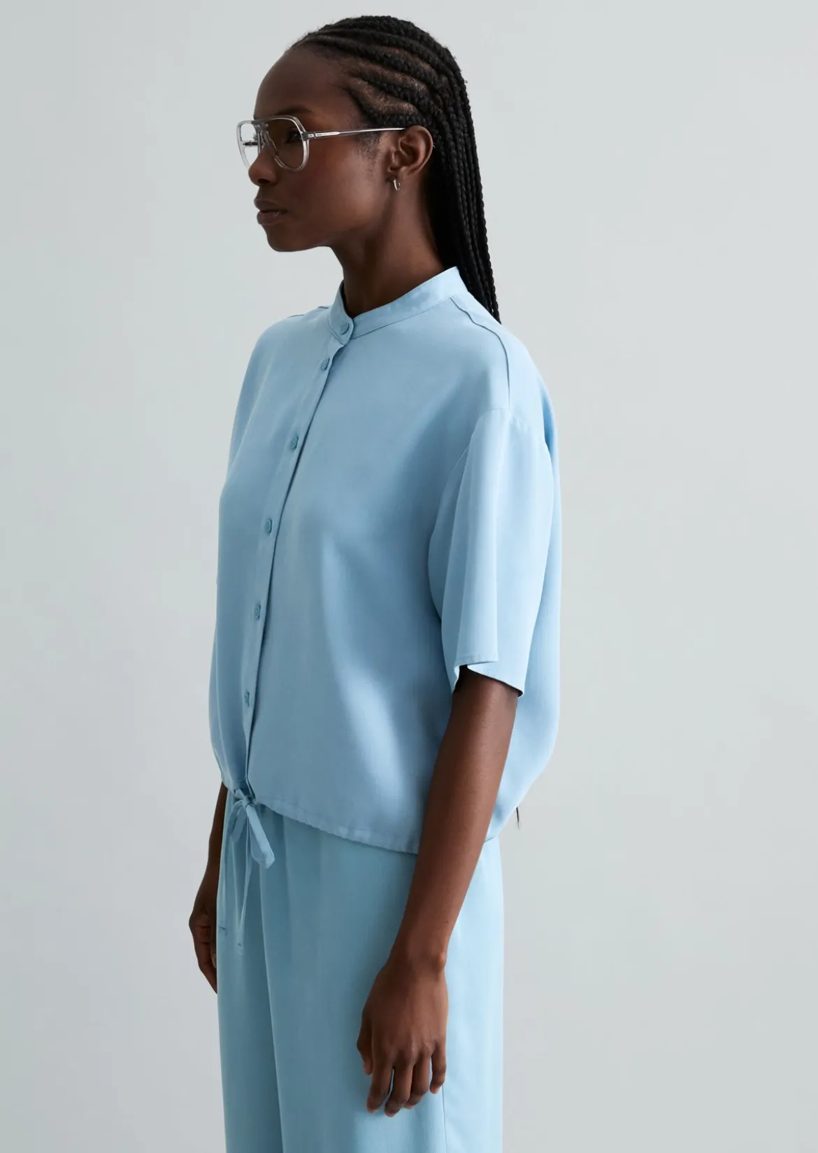 Crop-Blusenshirt relaxed aus TENCEL™ Lyocell