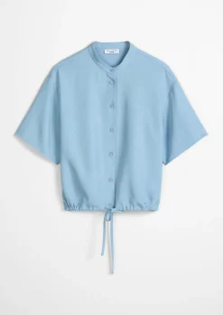 Crop-Blusenshirt relaxed aus TENCEL™ Lyocell