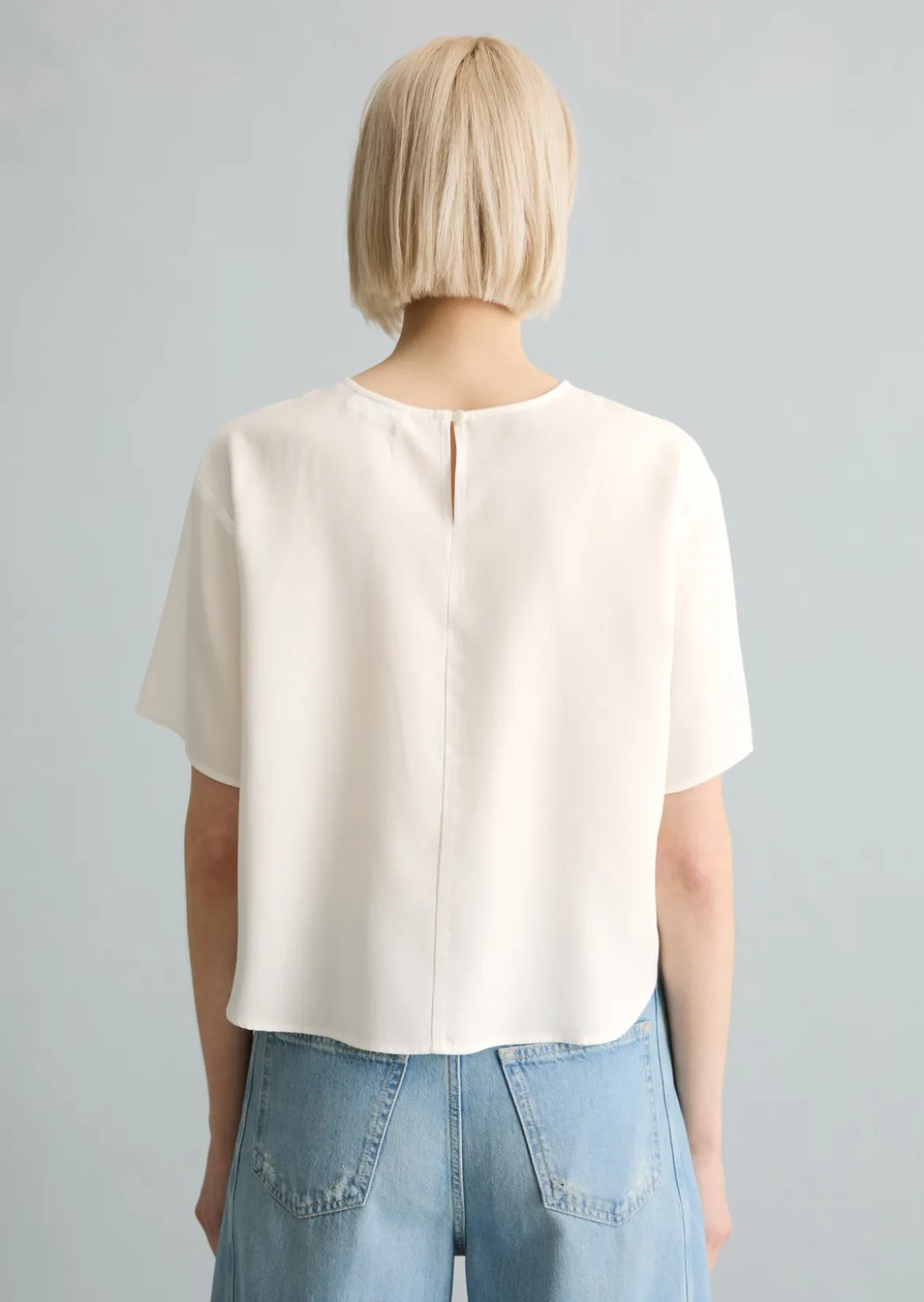 Crop-Blusenshirt relaxed aus TENCEL™ Lyocell