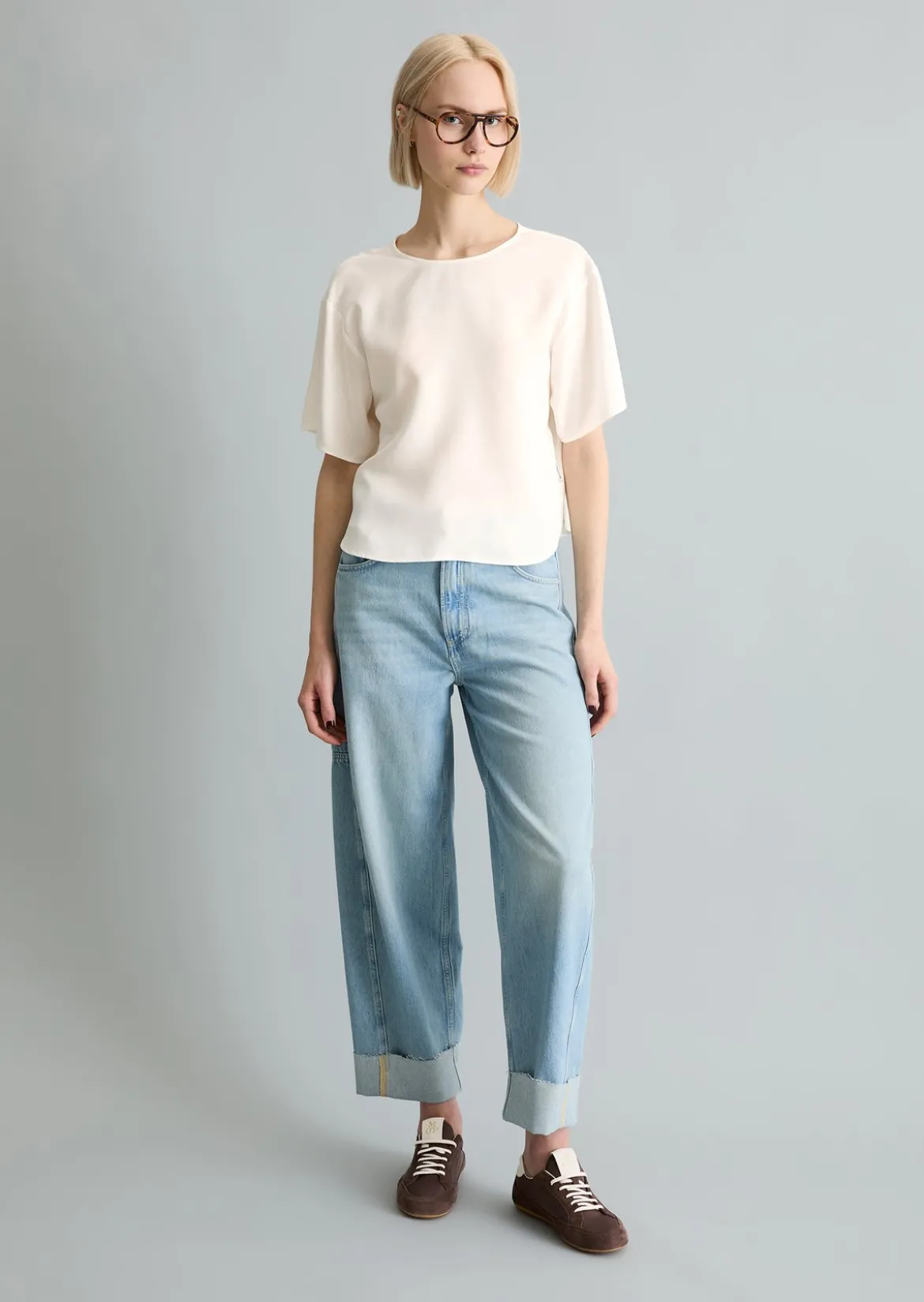 Crop-Blusenshirt relaxed aus TENCEL™ Lyocell