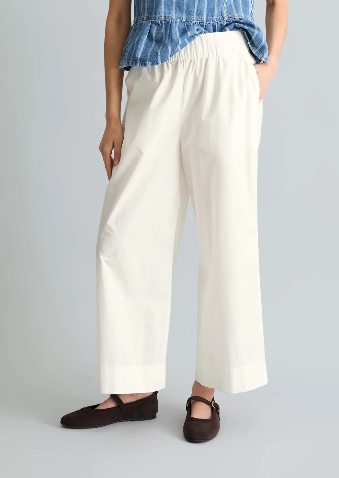Culotte relaxed aus Papertouch-Popeline