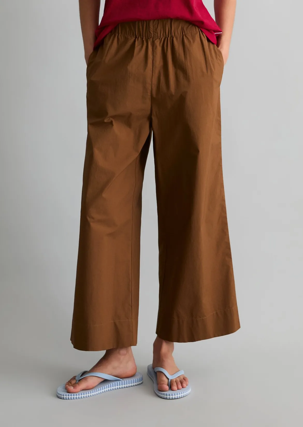 Culotte relaxed aus Papertouch-Popeline