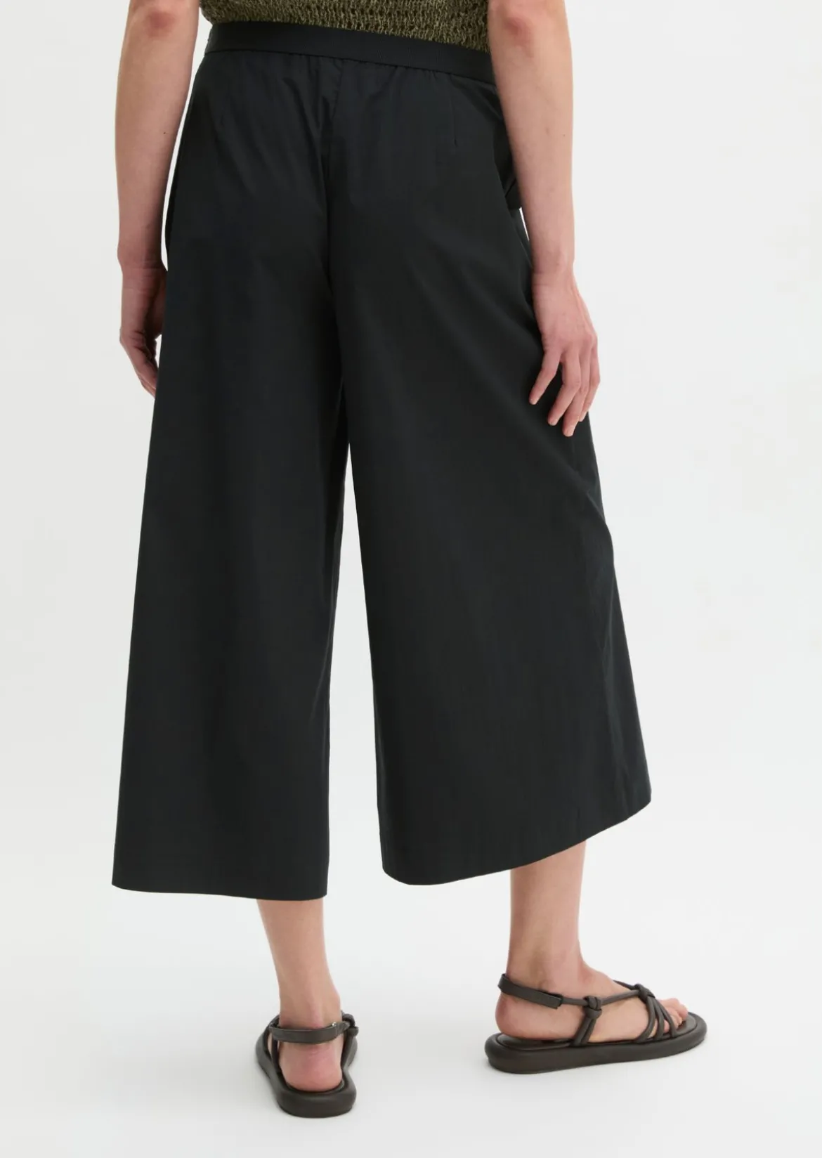 Culotte wide aus Popeline-Stretch