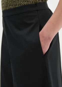Culotte wide aus Popeline-Stretch