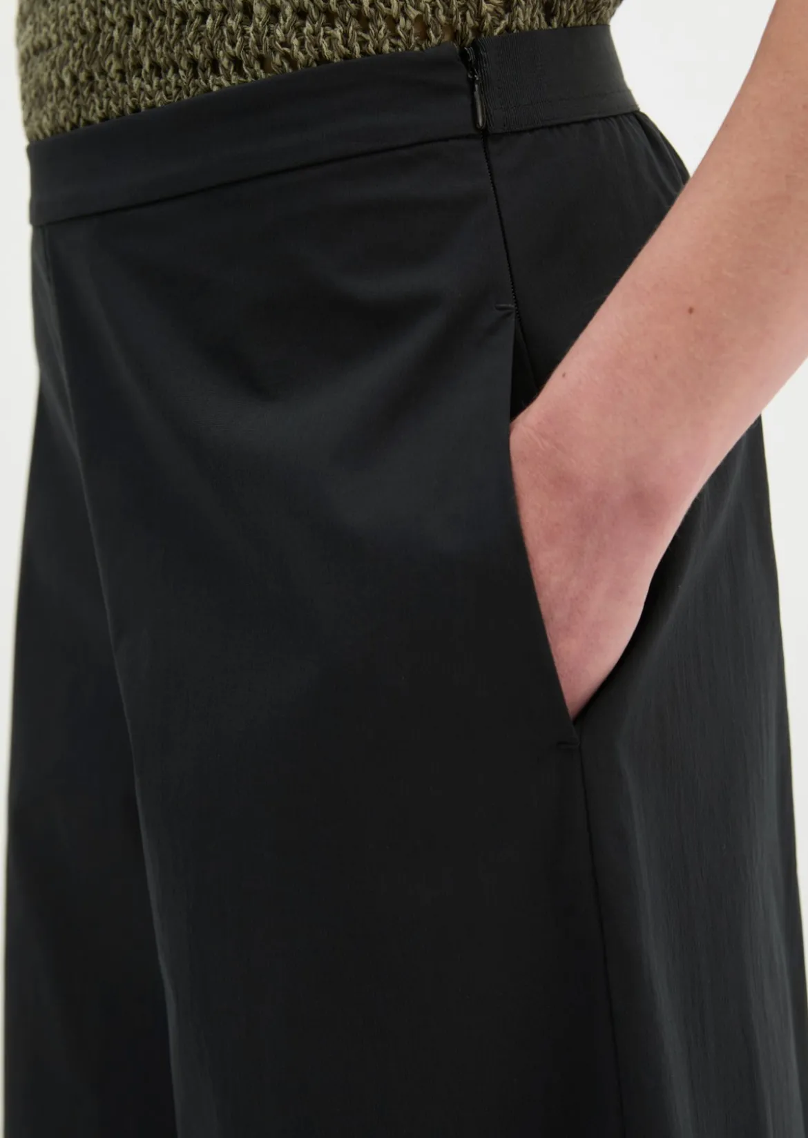 Culotte wide aus Popeline-Stretch