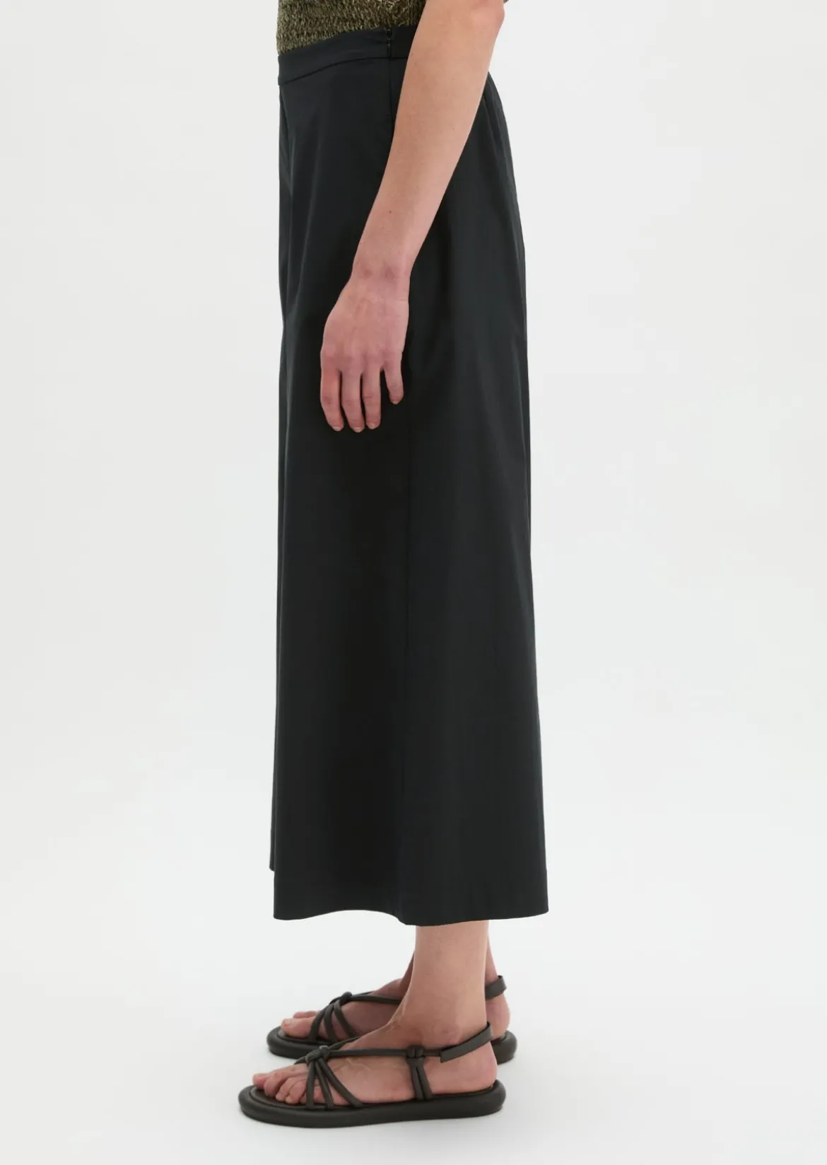 Culotte wide aus Popeline-Stretch
