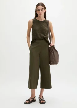 Culotte wide aus Popeline-Stretch