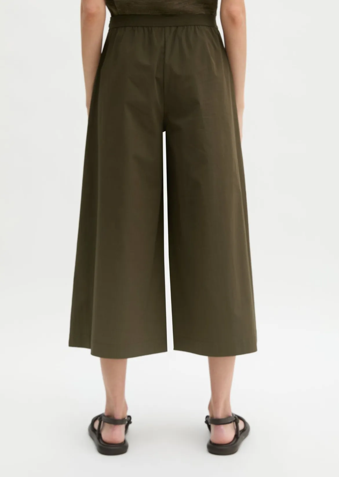 Culotte wide aus Popeline-Stretch
