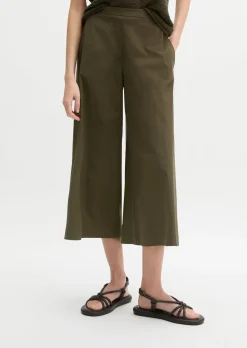 Culotte wide aus Popeline-Stretch