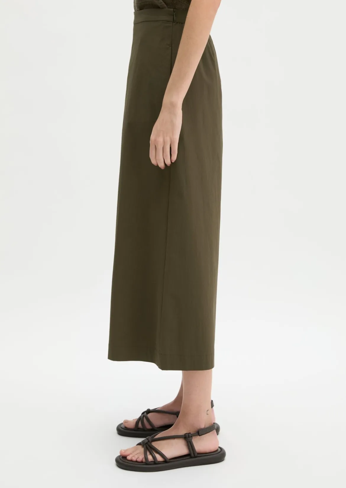 Culotte wide aus Popeline-Stretch