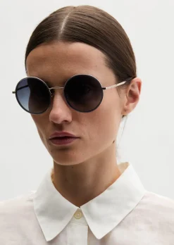 Damen-Sonnenbrille mit extravagantem Edelstahl-Acetat-Rahmen