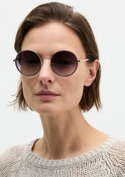 Damen-Sonnenbrille mit extravagantem Edelstahl-Acetat-Rahmen