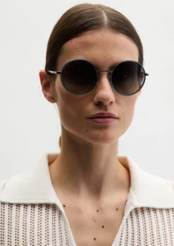 Damen-Sonnenbrille mit extravagantem Edelstahl-Acetat-Rahmen