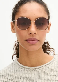Damen-Sonnenbrille mit filigranem Metall-Rahmen