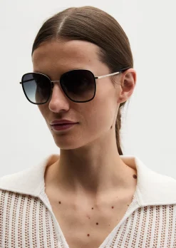 Damen-Sonnenbrille mit filigranem Metall-Rahmen