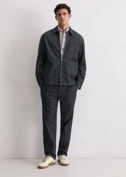Denim-Overshirt mit Reißverschluss