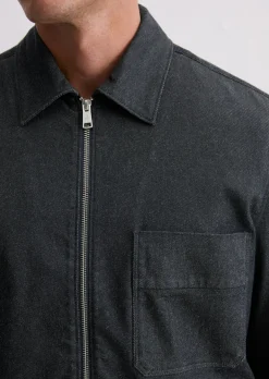Denim-Overshirt mit Reißverschluss